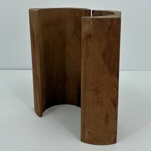 Antique 19th Century Primitive Wooden Butter Mold Hinged Cylinder 7.25 x 3 Inch